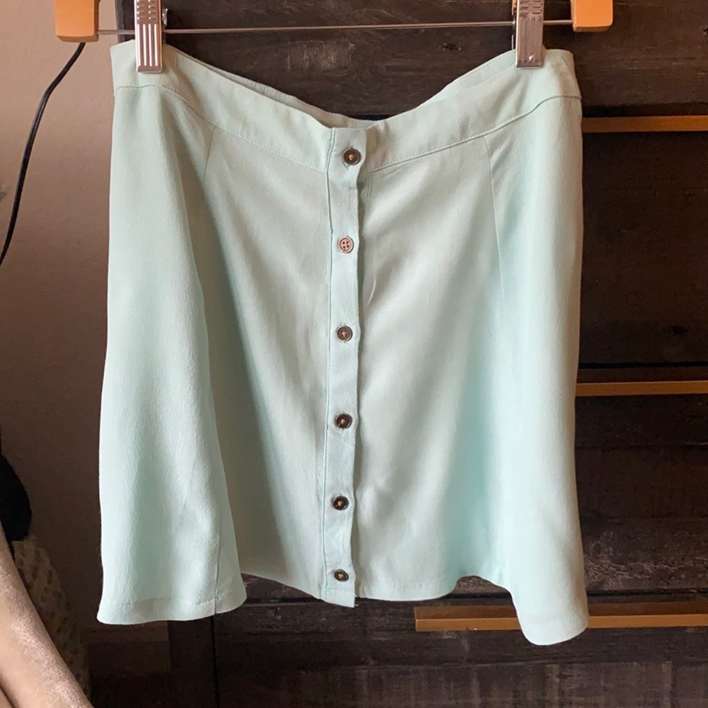 Baby blue button skirt